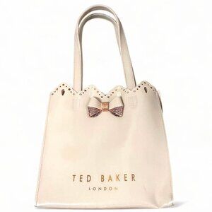 TED BAKER - BLUSH PINK/ROSE GOLD PLASTIC TOTE BAG